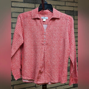Christopher and Banks Linen Blend Ladies Shirt Sz S